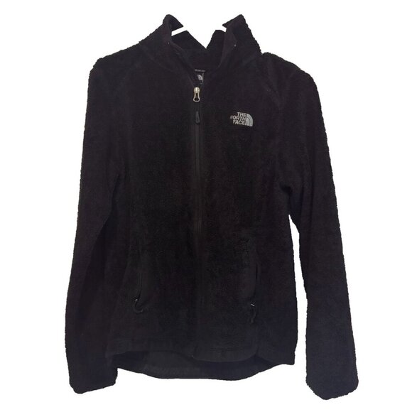 The North Face Women's Fleece Full Zipper Jacket Black Soft Furry Size S/P - Picture 1 of 5